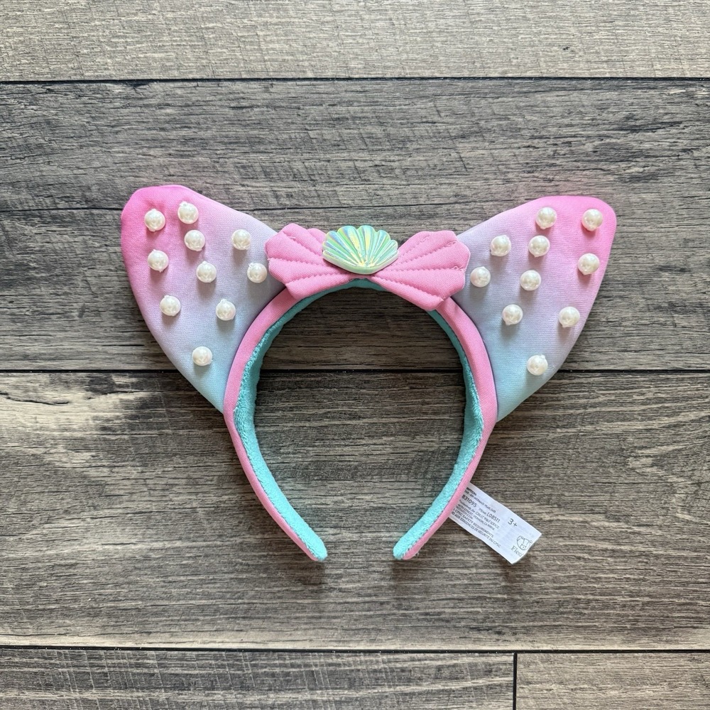 Fiesta Great Wolf Lodge Glam Ears Mermaid Purple Bow & SeaShell GWL White Pearls